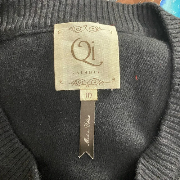 QI CASHMERE Short Sleeve Sequin Disco Beaded Dress in‎ Black Size US Medium - Picture 9 of 11